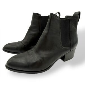 rag & bone Walker Black Leather Block Heel Chelsea Ankle ‎ Boots  Size 40/10